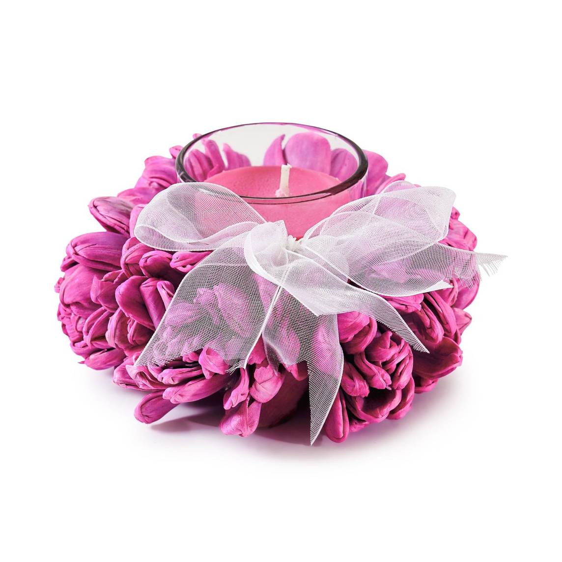 Scented Candle With Flowers