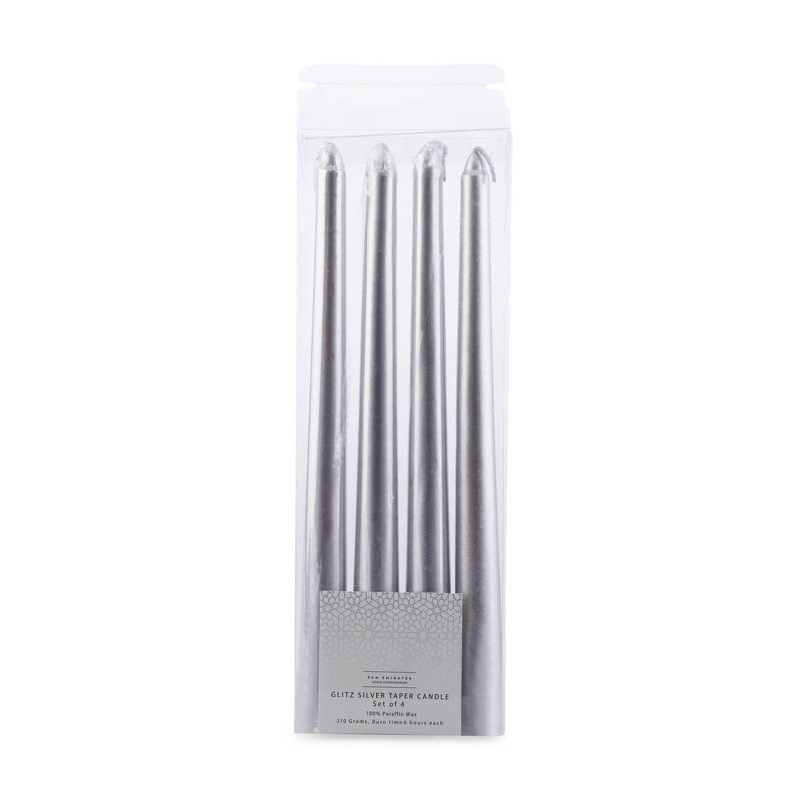Taper Candle Set - Silver - Pk of 4