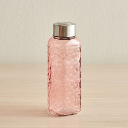 Glass Water Bottle Pink