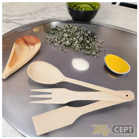 3-Pc Wooden Cooking Utensils