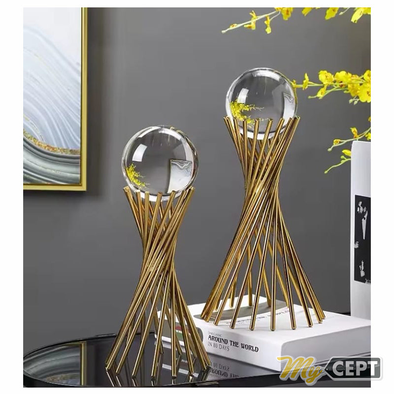 Decorative Crystal Ball Ornament Set of 2