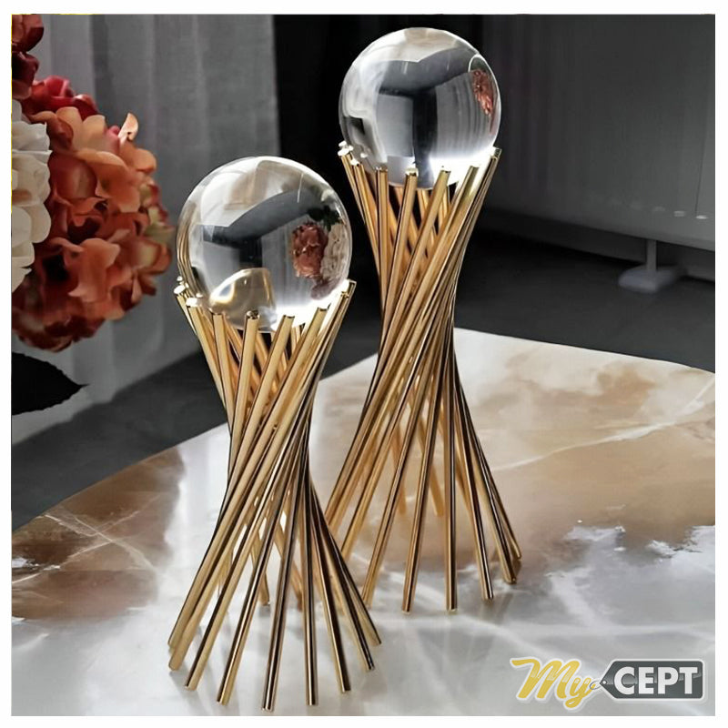 Decorative Crystal Ball Ornament Set of 2