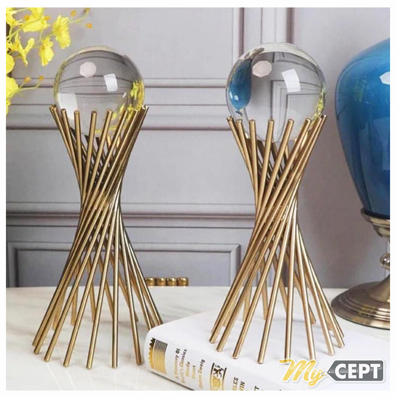 Decorative Crystal Ball Ornament Set of 2