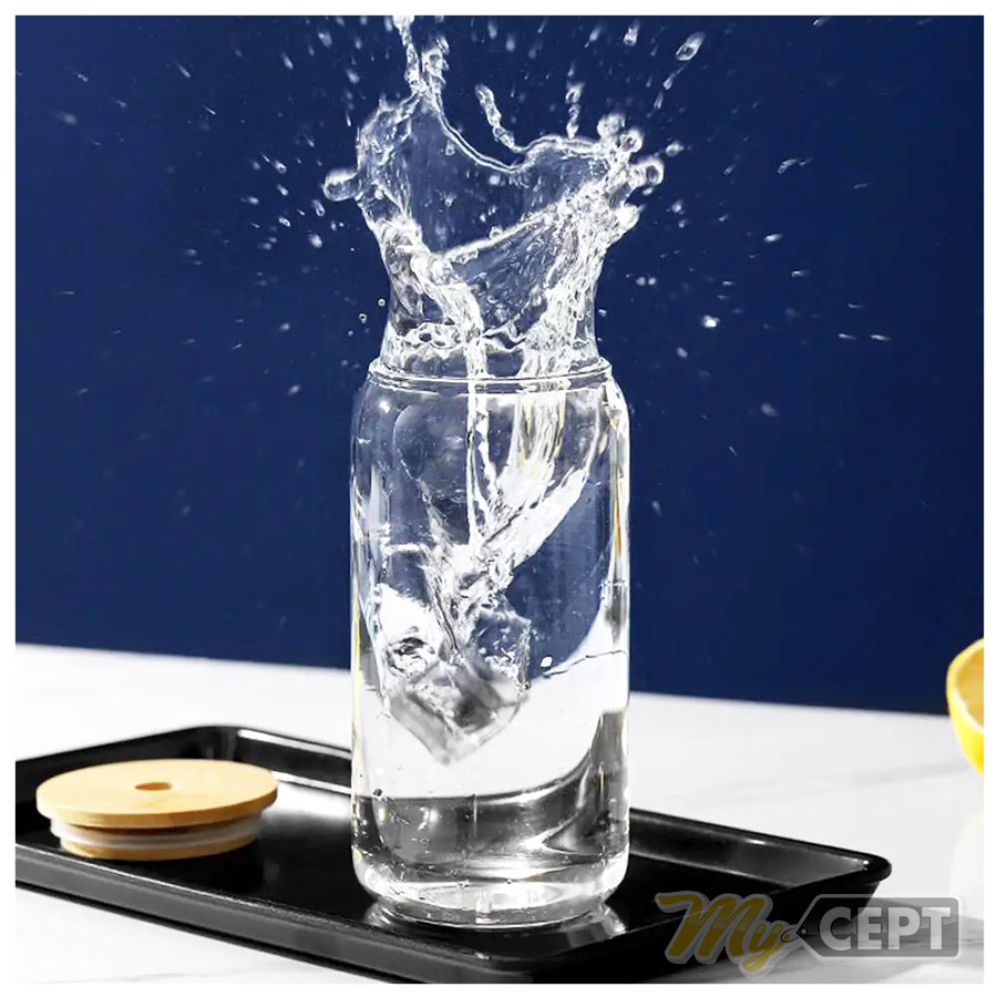 550ml Glass with Lid & Straw