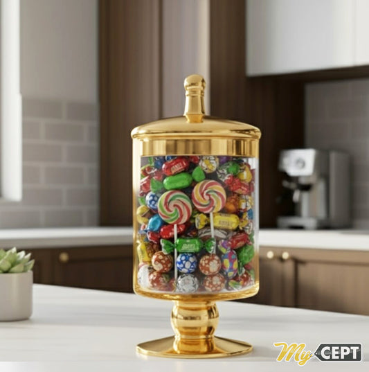 Decorative Glass Jar - Golden
