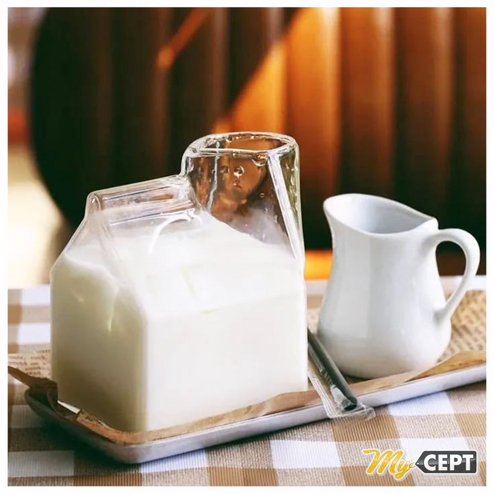 350ml Milk Box Shaped Glass