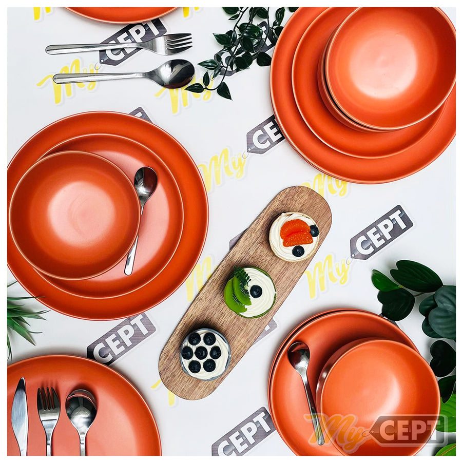 18-Pc Dinner Set Deep Orange
