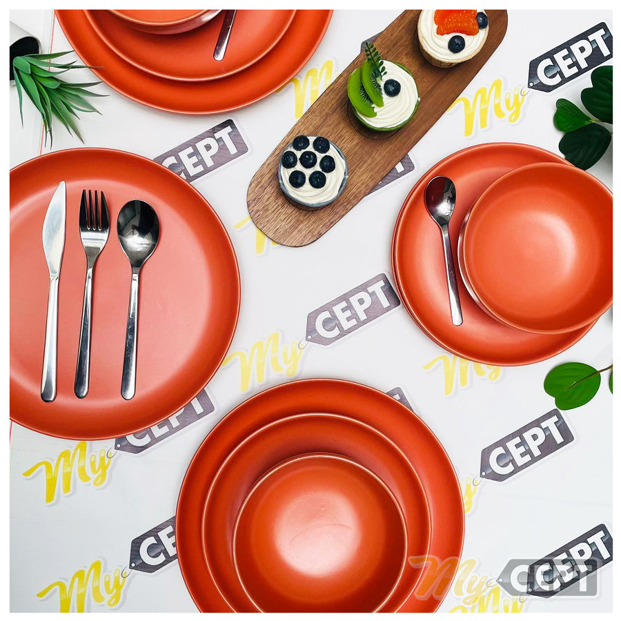 18-Pc Dinner Set Deep Orange