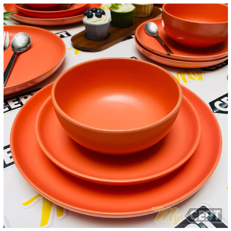 18-Pc Dinner Set Deep Orange