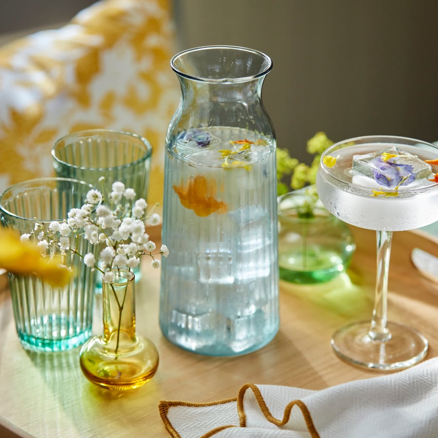 1L Glass Carafe Turquoise