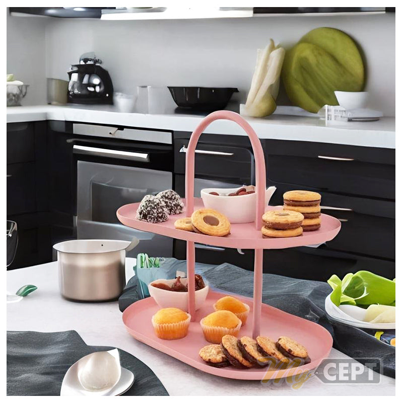 2-Tier Serving Stand Pink