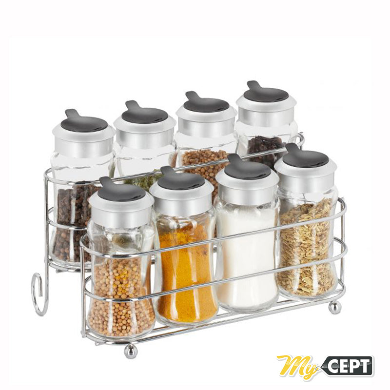 Set of 8 Spice Jars with Stand
