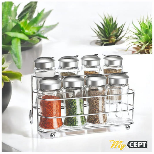 Set of 8 Spice Jars with Stand