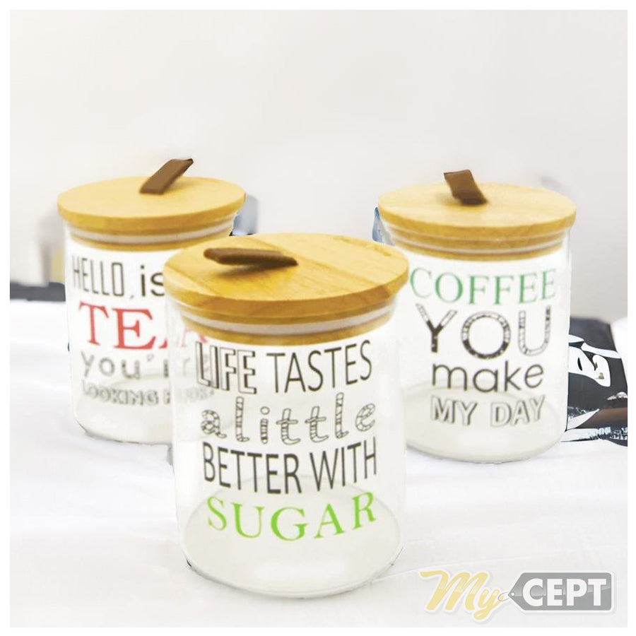Tea | Coffee | Sugar Glass Jar - Set of 3