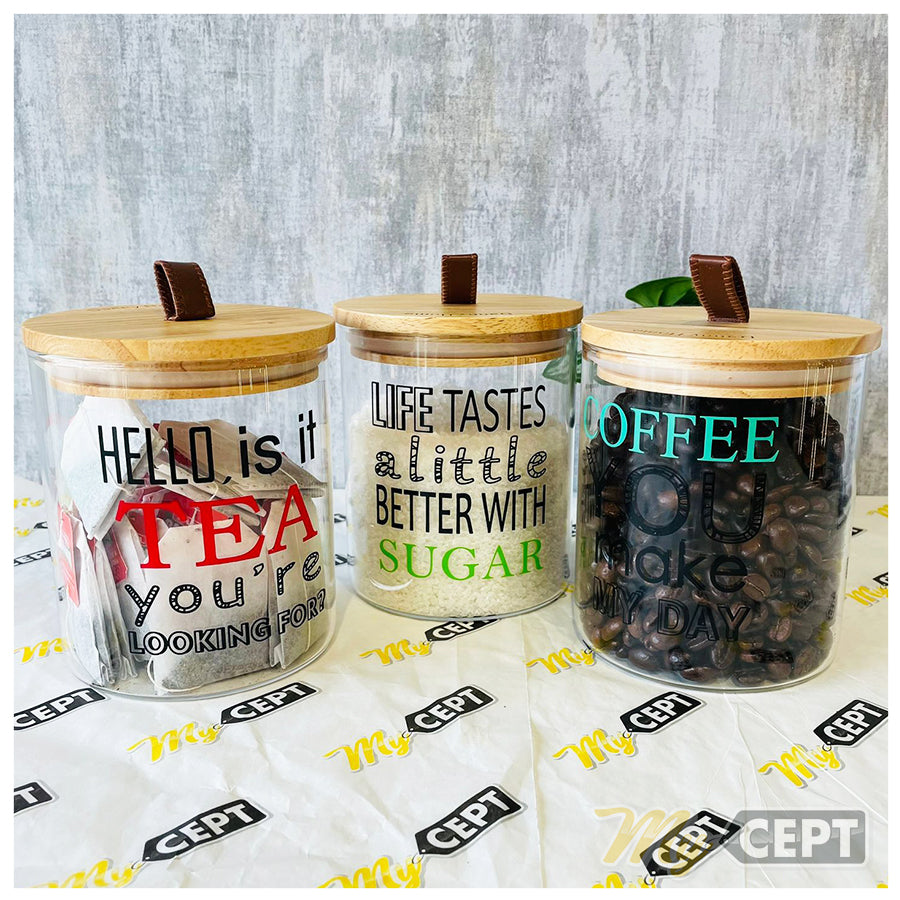 Tea | Coffee | Sugar Glass Jar - Set of 3