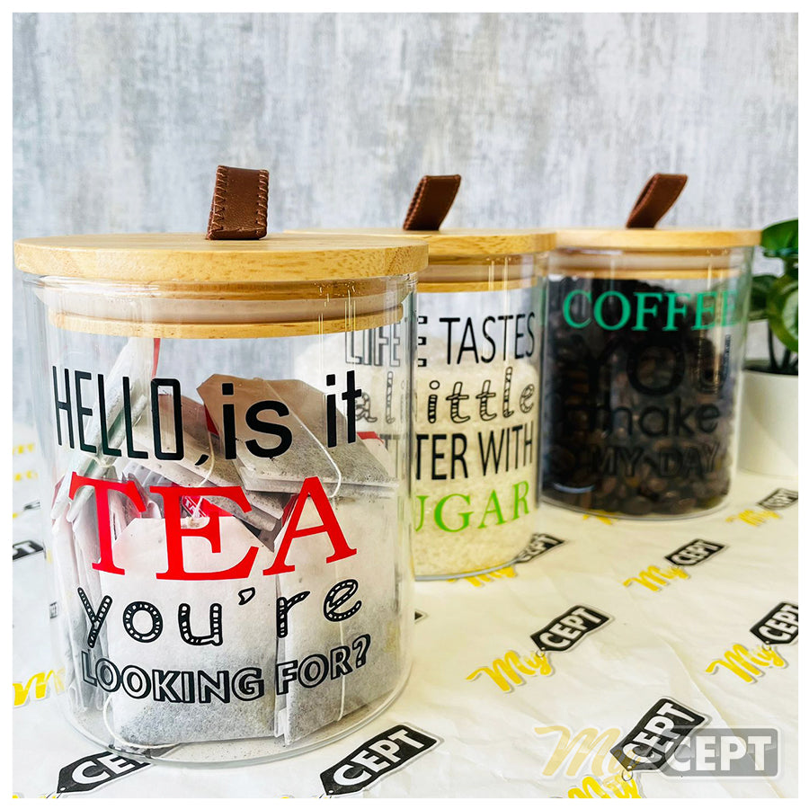 Tea | Coffee | Sugar Glass Jar - Set of 3