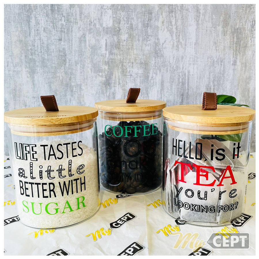 Tea | Coffee | Sugar Glass Jar - Set of 3