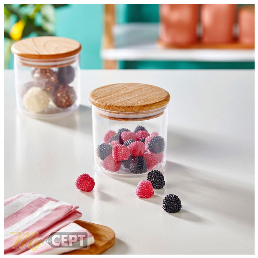 320ml Acrylic Jar with Wooden Lid