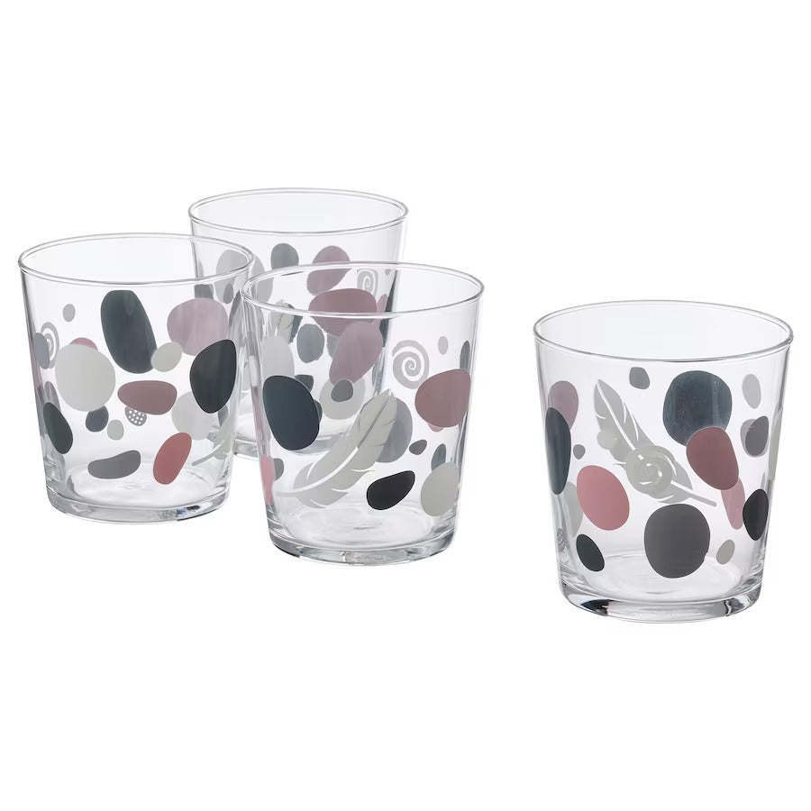 300ml Patterned Glass - Pack of 4