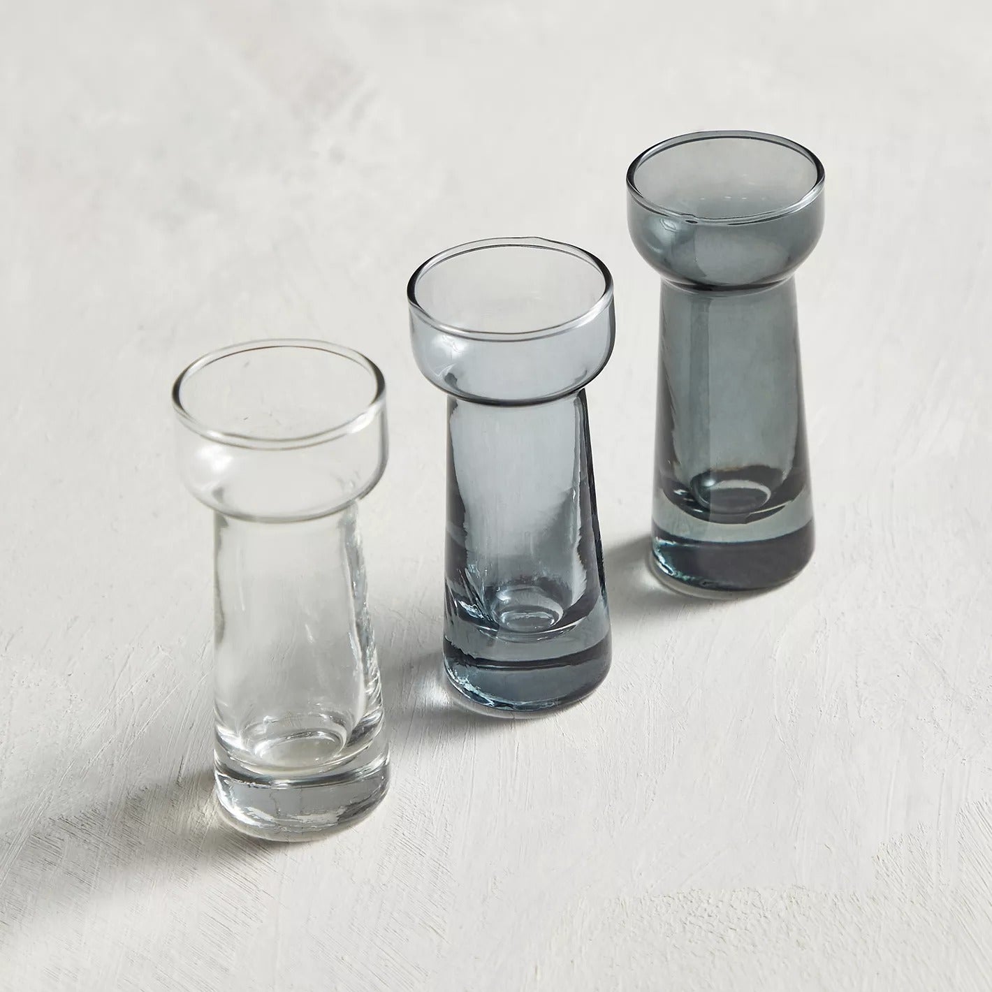 Glass Vase - Set of 3 - Grey