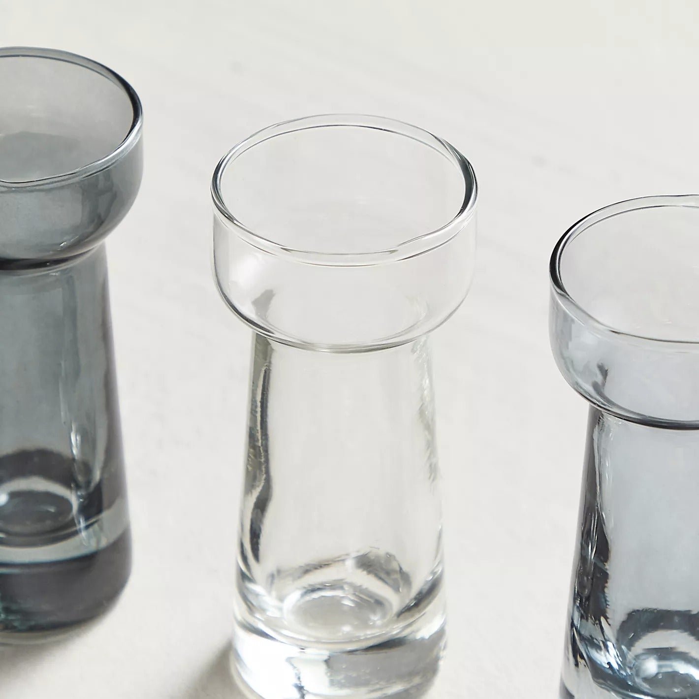 Glass Vase - Set of 3 - Grey