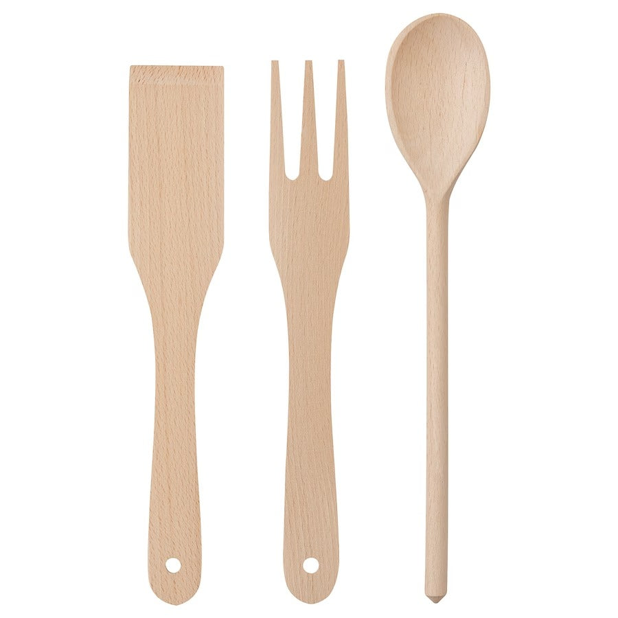 3-Pc Wooden Cooking Utensils