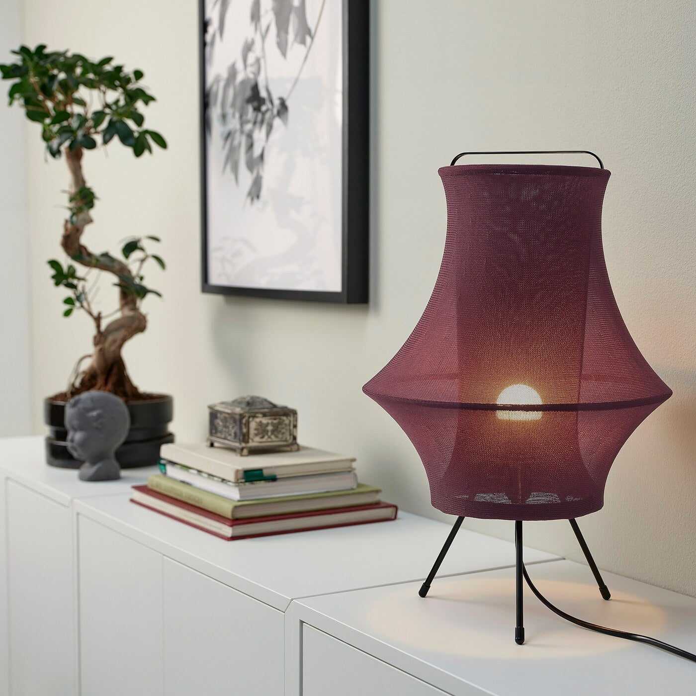 Table Lamp - Red Fabric