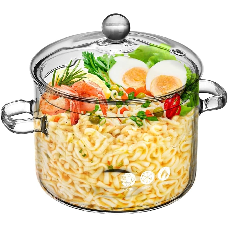 Clear Glass Cooking Pot with Lid 1900ml