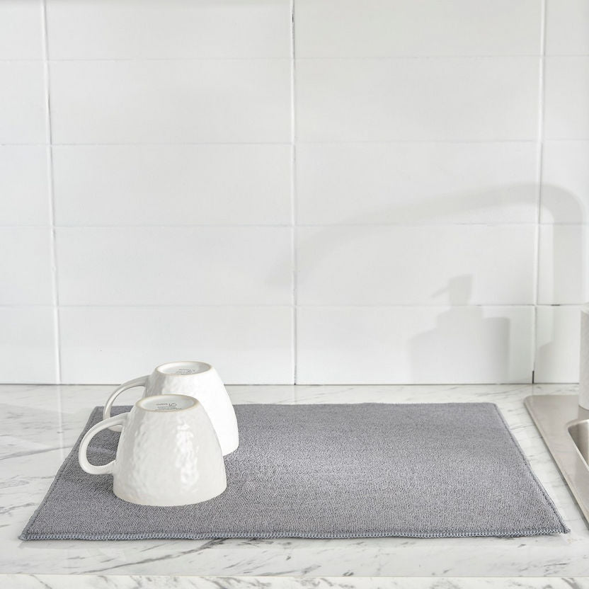 Dish Drying Mat Grey
