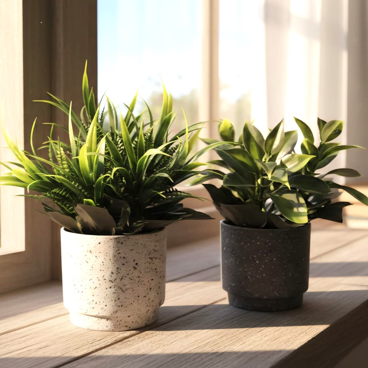 Artificial Mini Plant Pot Black