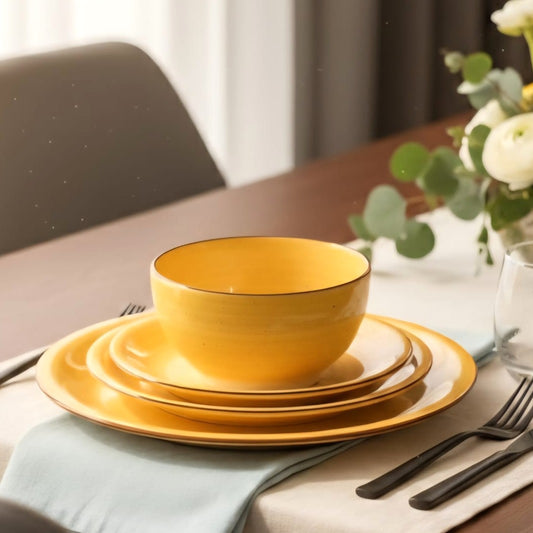 24-Pc Dinner Set Yellow