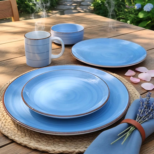 16-Pc Dinner Set Blue