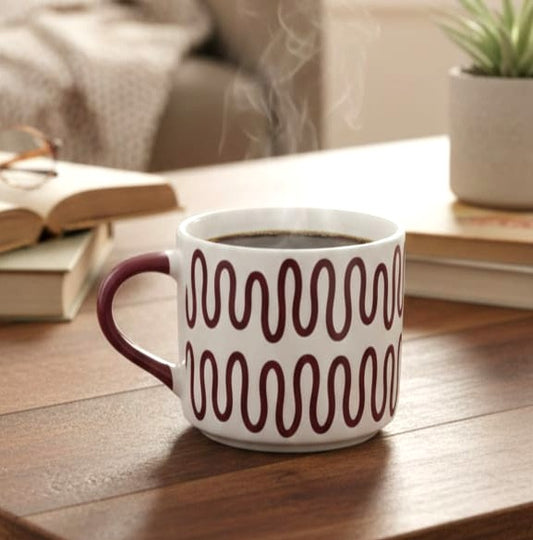 Tea/Coffee Mug Red Scribble