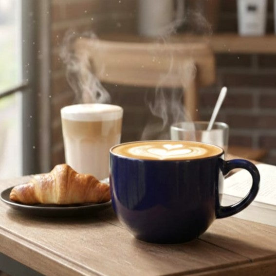 Wide Mouth Coffee Mug Blue