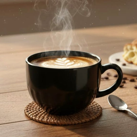 Wide Mouth Coffee Mug Black