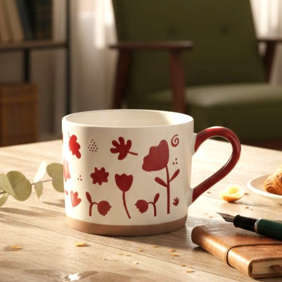 Tea/Coffee Mug Red Flowers