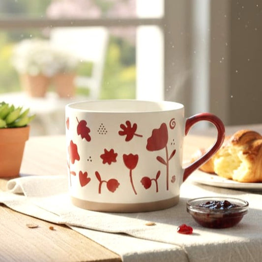 Tea/Coffee Mug Red Flowers