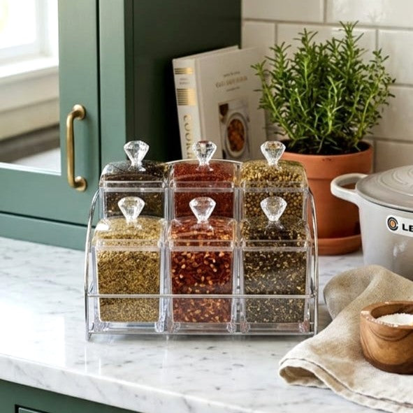 Acrylic Spice Jars with Stand