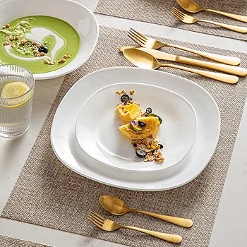 18-Pc Dinner Set White Square