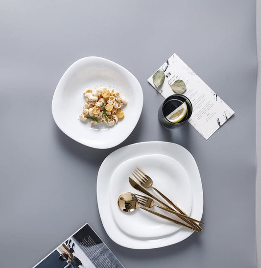 18-Pc Dinner Set White Square