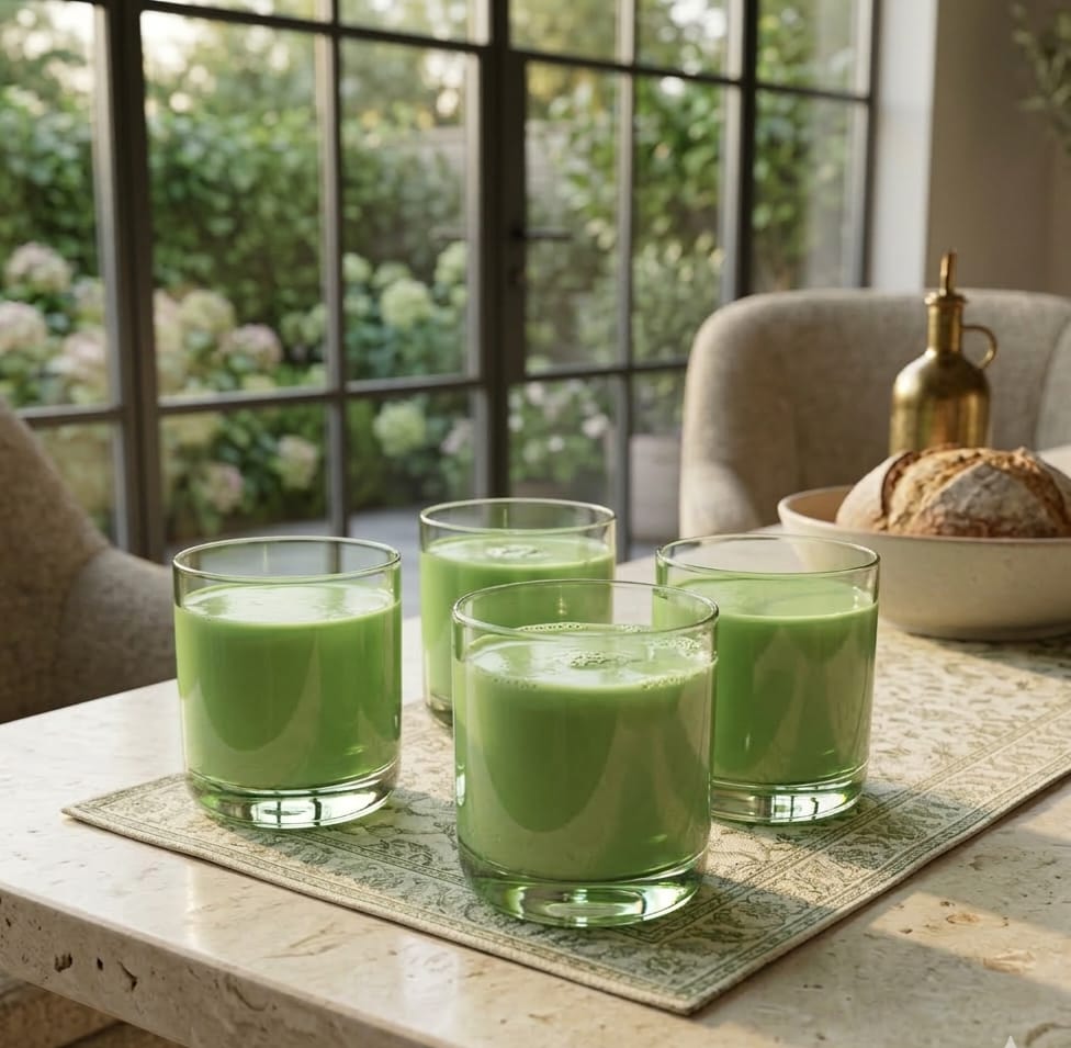 310ml Green Glass Set of 4