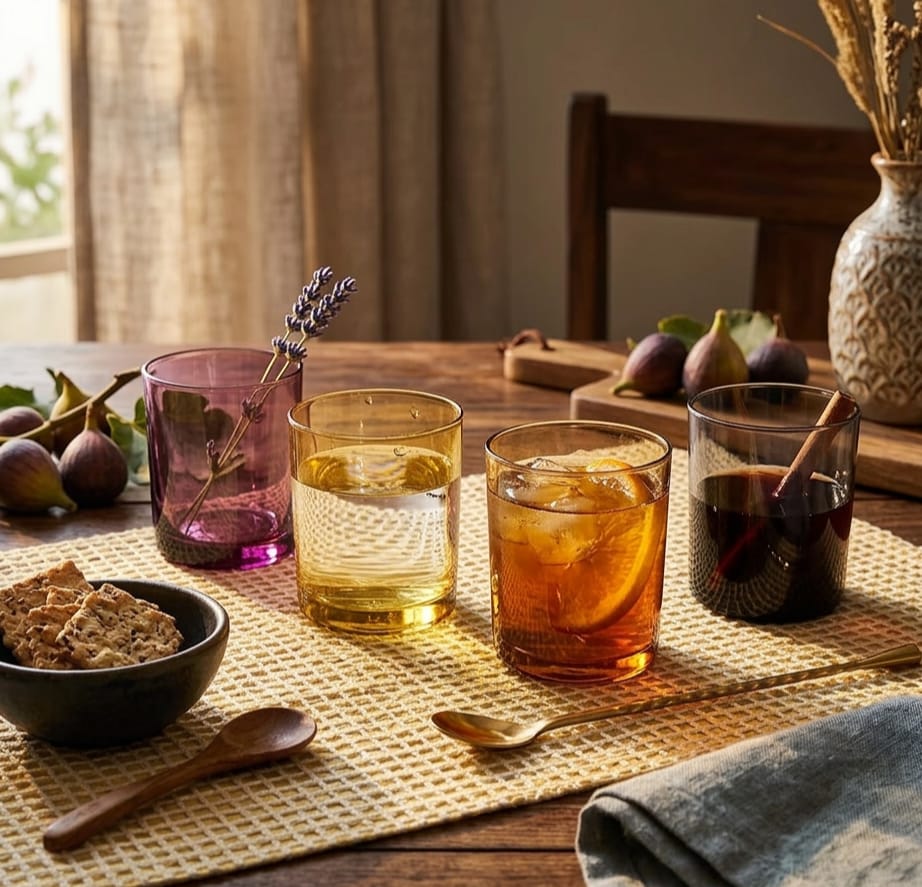 410ml Multi-Color Glass Set of 4