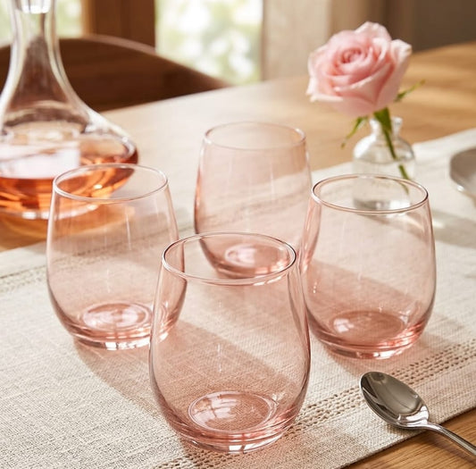 345ml Pink Glass Set of 4