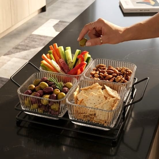 4-Section Snack Platter with Handle