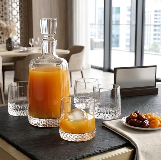 Executive Glass Decanter with 4 Glass