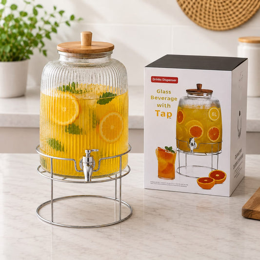 6L Glass Beverage Dispenser