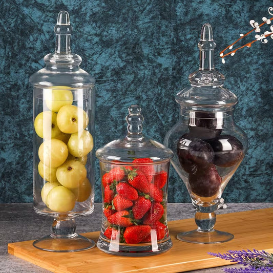 Decorative Glass Jars Set of 3