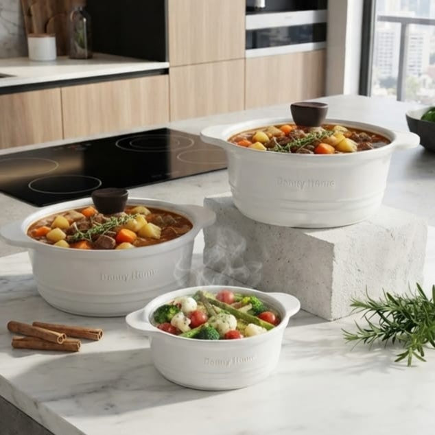 Ceramic Casserole with Glass Lid