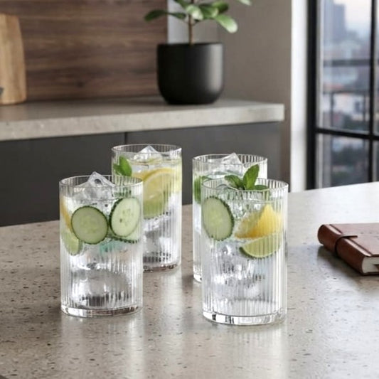 Lined Glass Set of 4