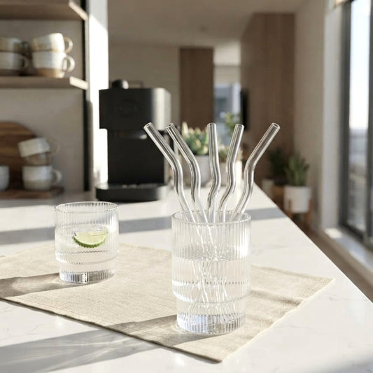 Wriggly Glass Straw Set of 6